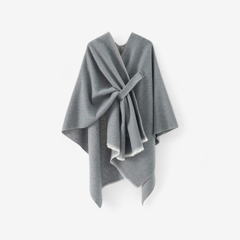 Jessica - Poncho avec enroulement aux épaules et franges