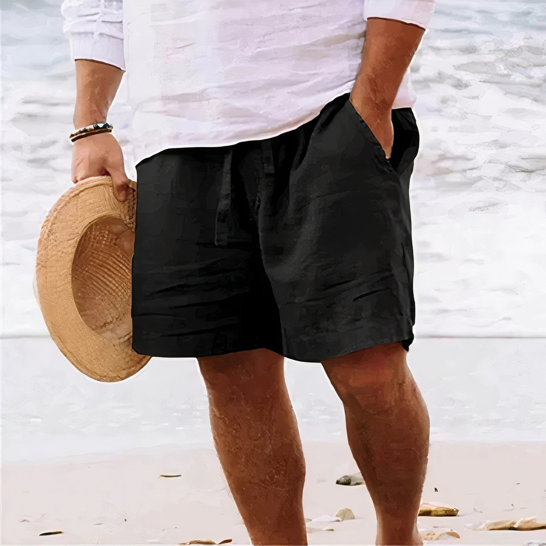 Lucas - Shorts casual a vestibilità rilassata con cintura regolabile e tasche comode