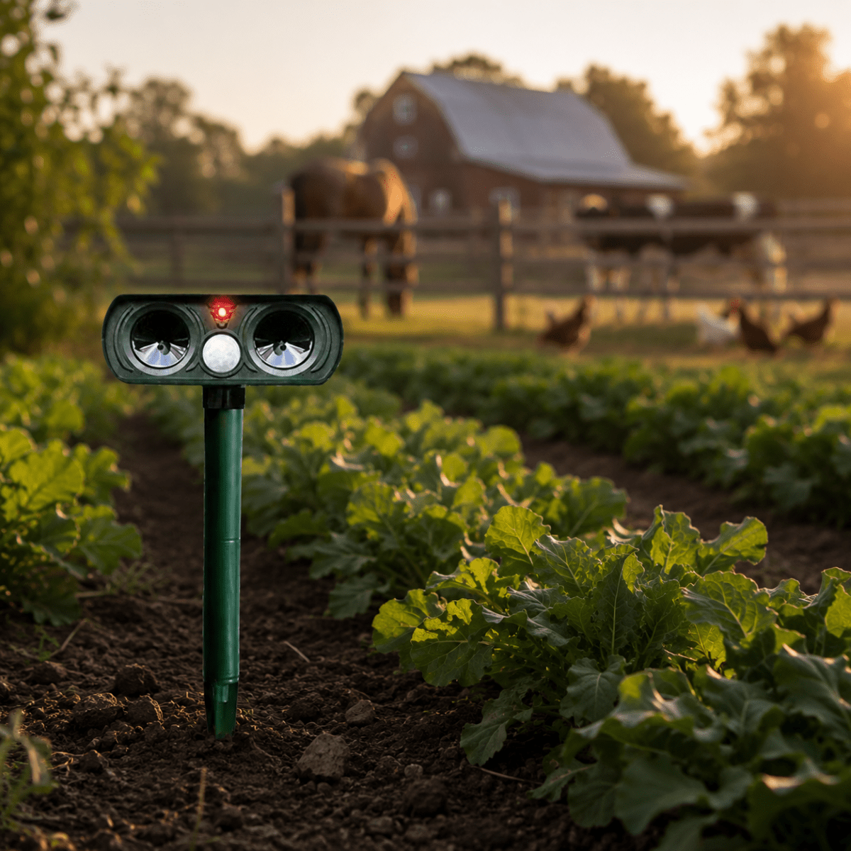 Wildpulse - Dispozitiv ultrasonic de alungare a animalelor din grădină, cu panou solar și detector de mișcare