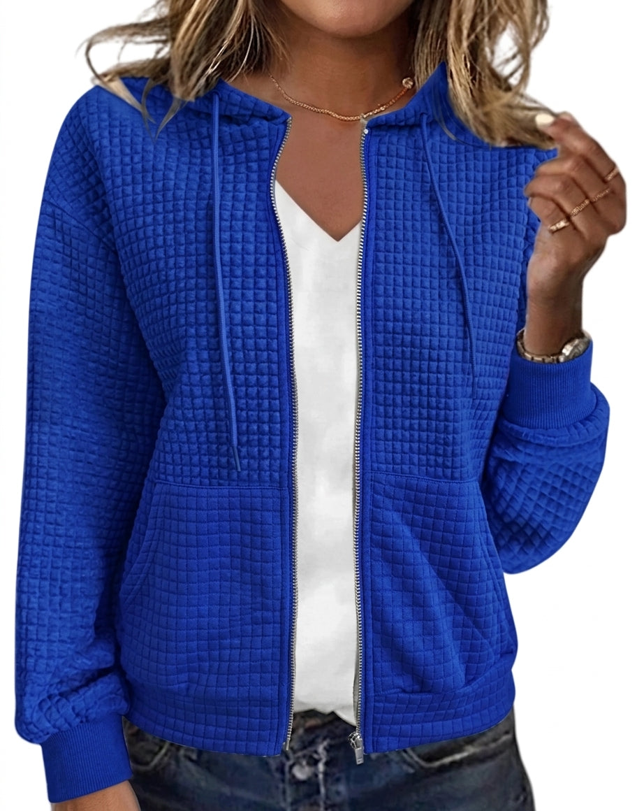 Amelia - Felpa con cappuccio casual con zip e tasche