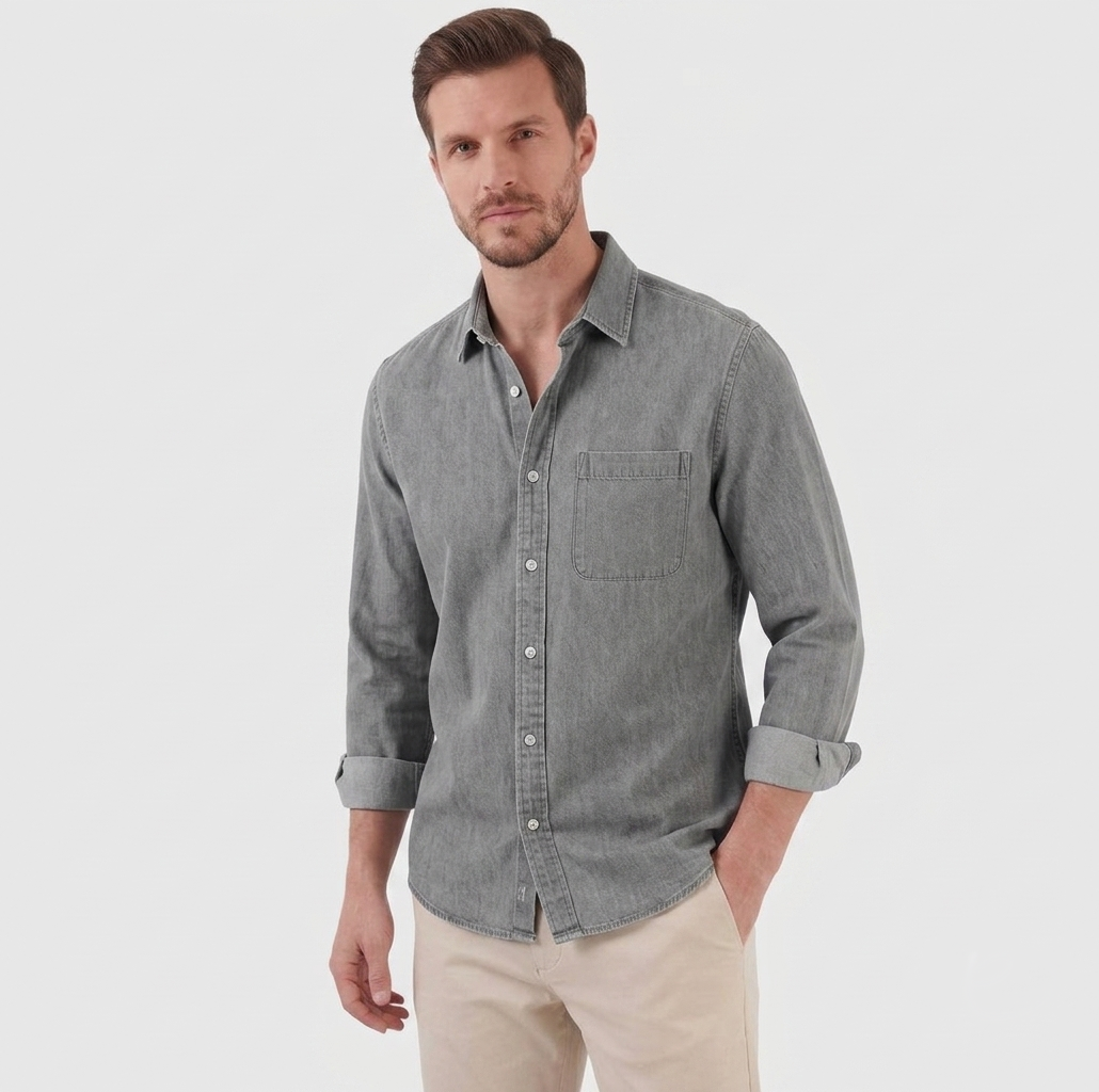 Men's Long Sleeve Button Front Shirt
