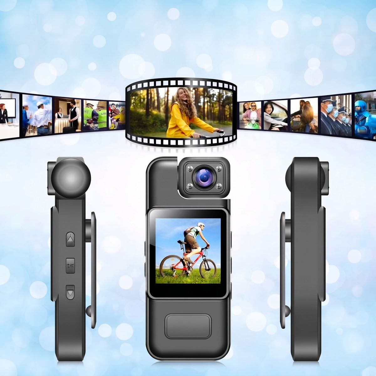 ClipVision – Minicámara corporal 4K con lente giratoria de 180°