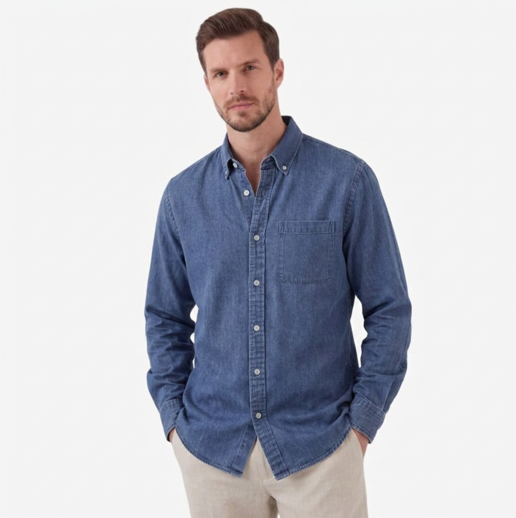 Men's Long Sleeve Button Front Shirt