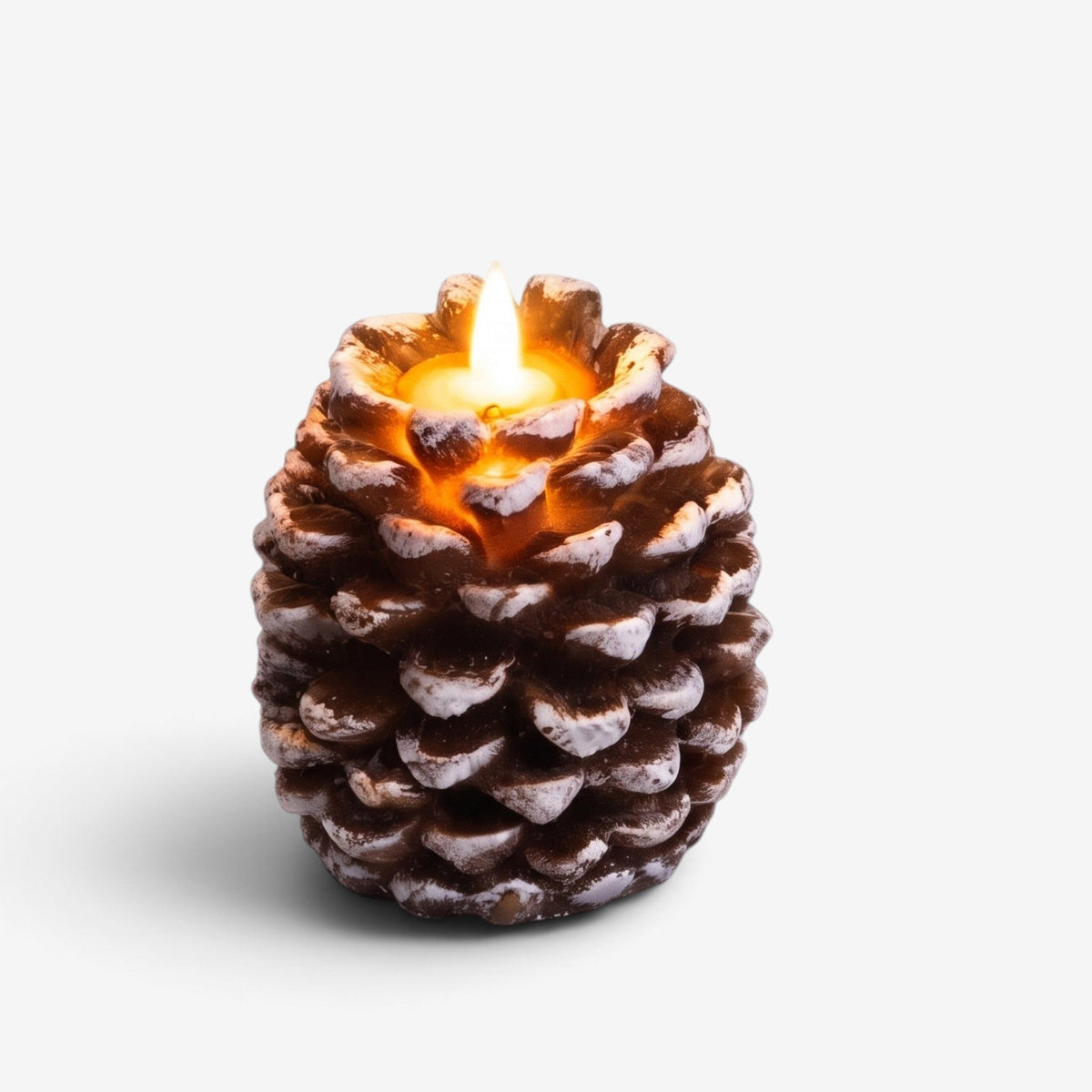PineGlow - Lumânări decorative fără flacără, în formă de conuri de pin, cu efect de flacără LED