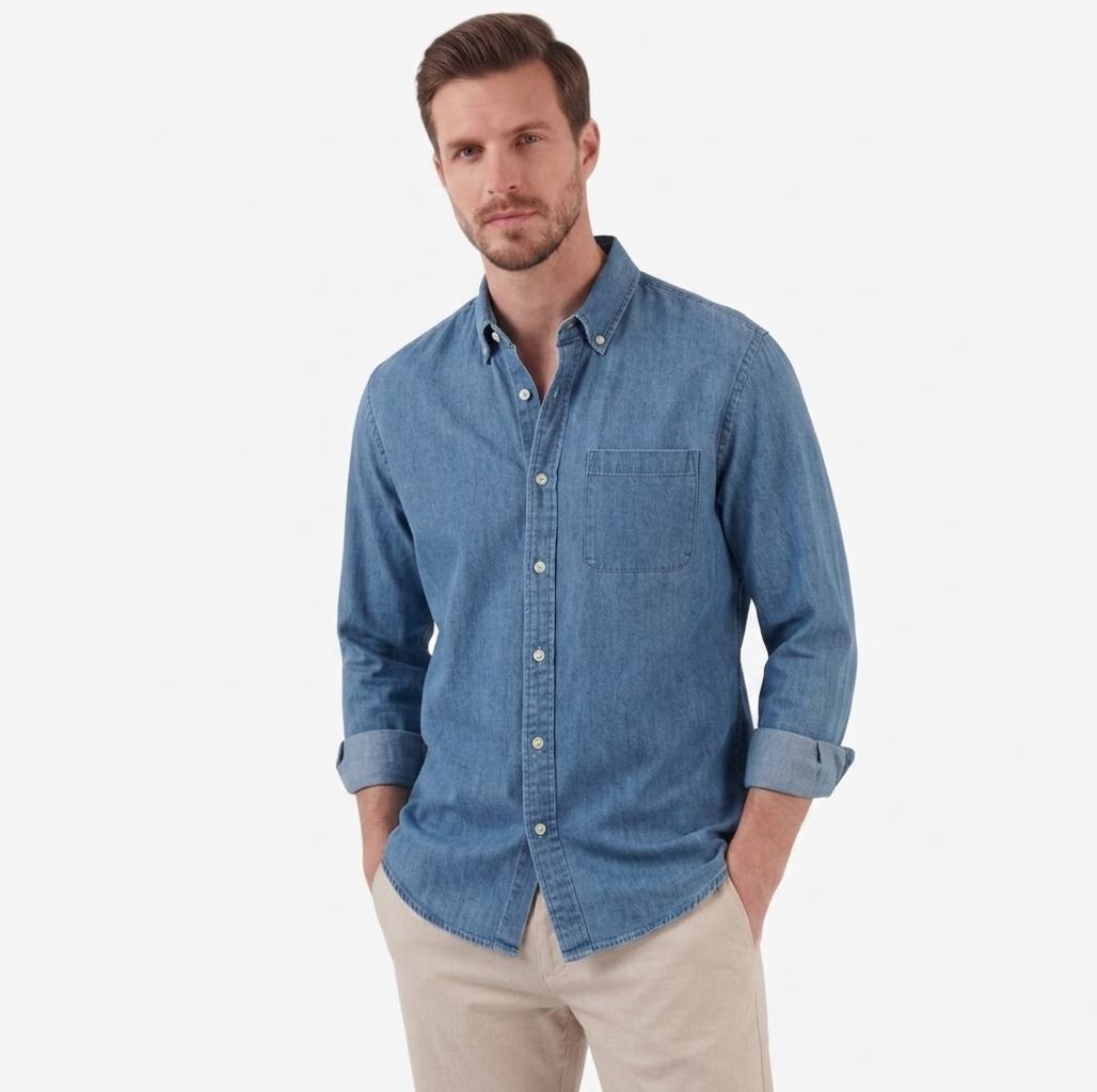 Men's Long Sleeve Button Front Shirt