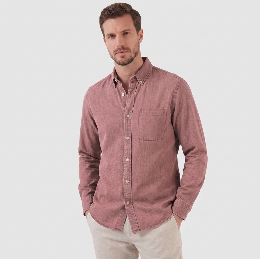Men's Long Sleeve Button Front Shirt