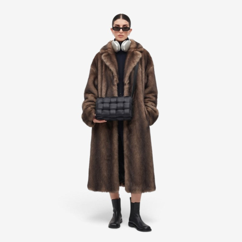 Velanora – Long Sleeve Faux Fur Coat