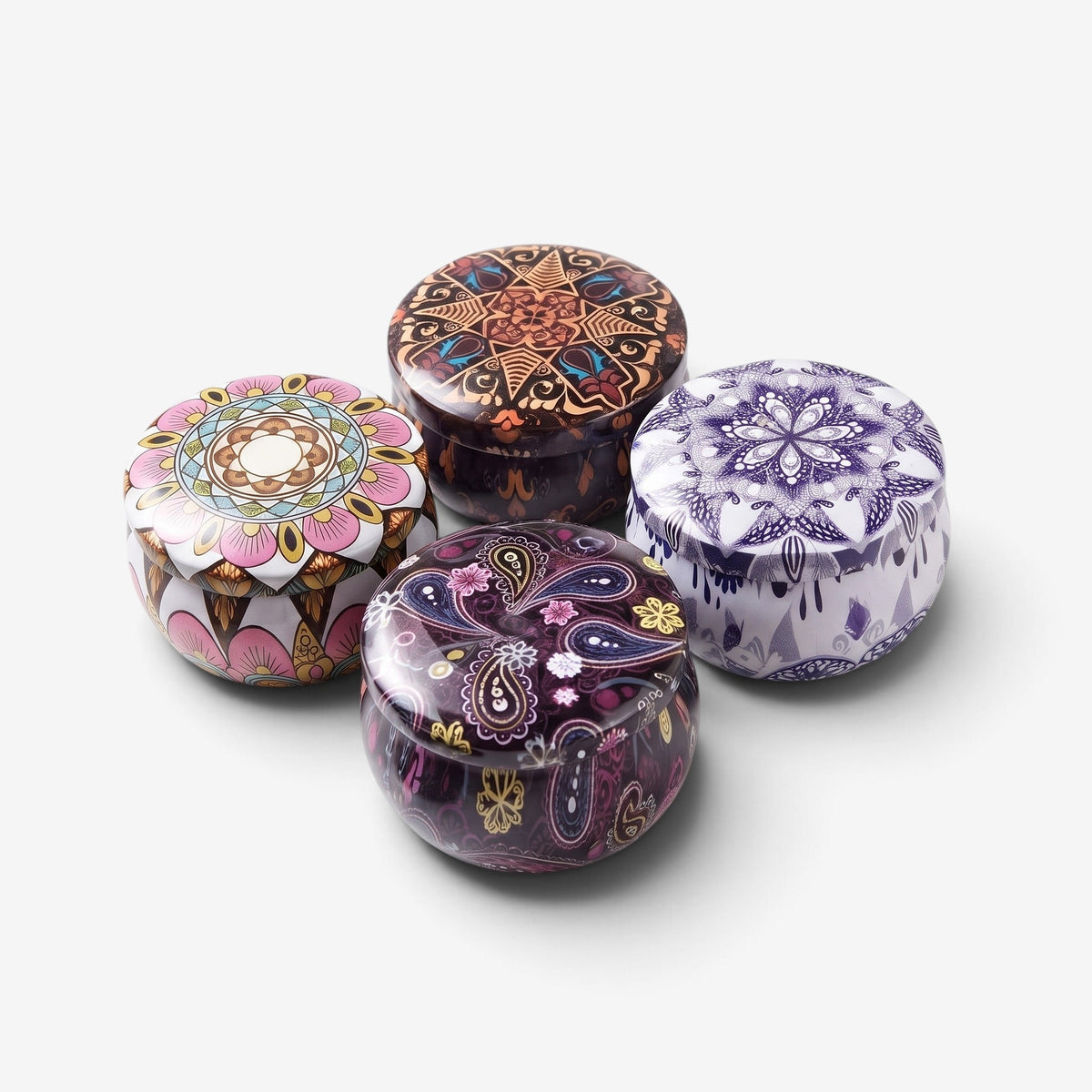 FloralWick - Set di candele profumate con motivi floreali