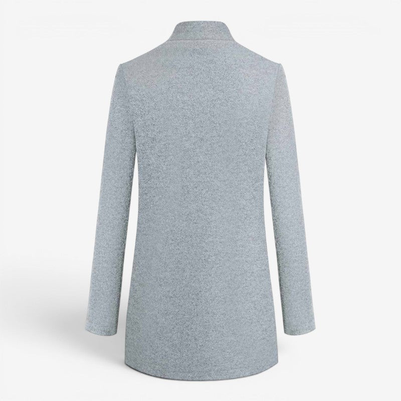 Cappotto donna con collo a revers e maniche lunghe