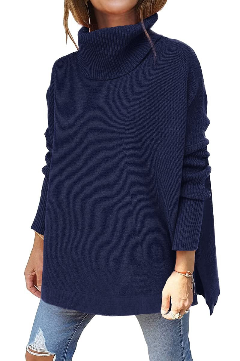Lena - Pohodlný oversized rolák s rozparkem