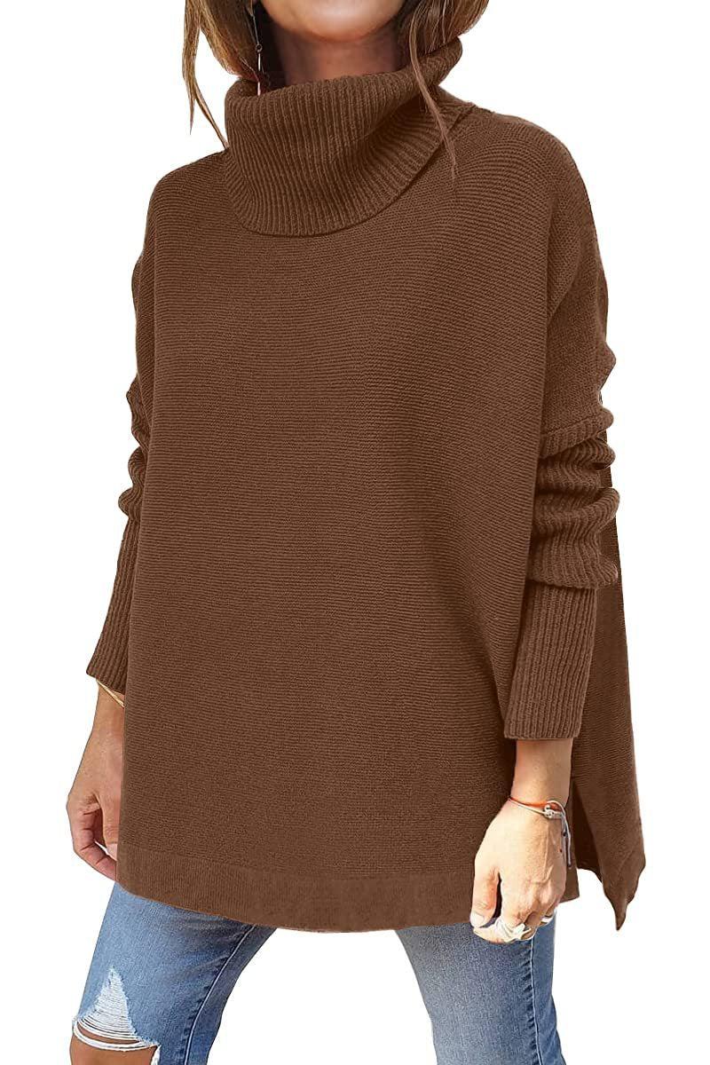 Lena - Pohodlný oversized rolák s rozparkem