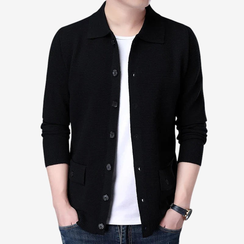 Mark – Cardigan à manches longues avec boutons et poches latérales