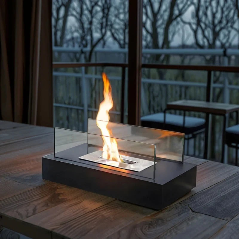 TableFlame - Stolní krb s panely z tvrzeného skla