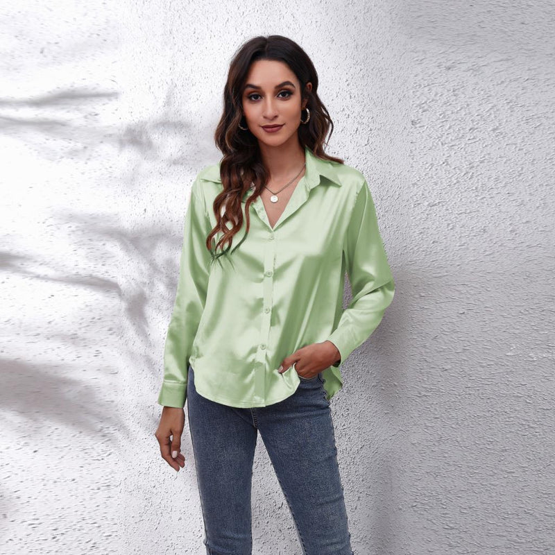 Lina – Elegante blouse met lange mouwen en knoopsluiting aan de voorkant