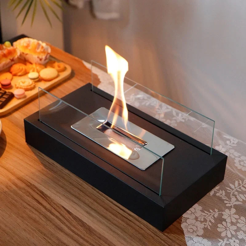 TableFlame - Stolní krb s panely z tvrzeného skla