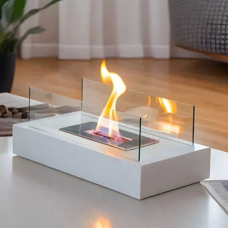 TableFlame - Stolní krb s panely z tvrzeného skla