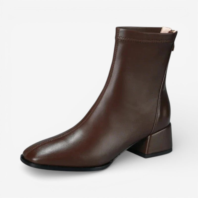 Soraya – Pointed Toe Ankle Boots With Thick Sole And Zipper