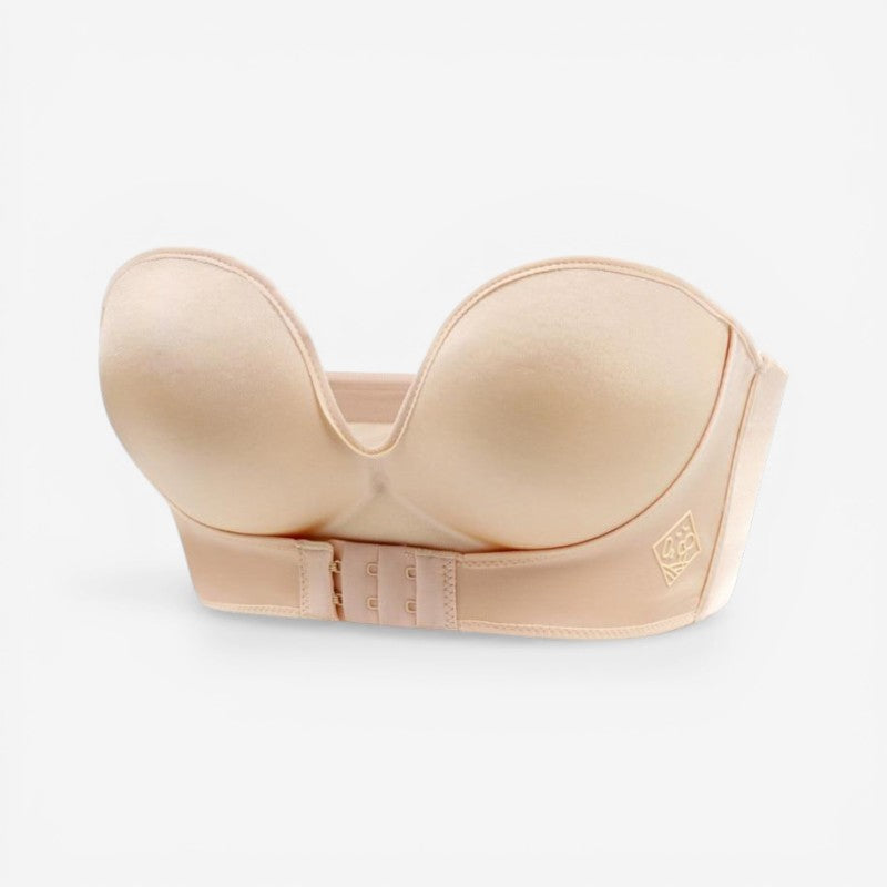 Jillian - Top con Scollo a V Profondo e Fibbia Regolabile Davanti e Dietro | Chiusura per Vestibilità Personalizzata | Taglie 32–40 | Colori: Grigio, Beige, Nero