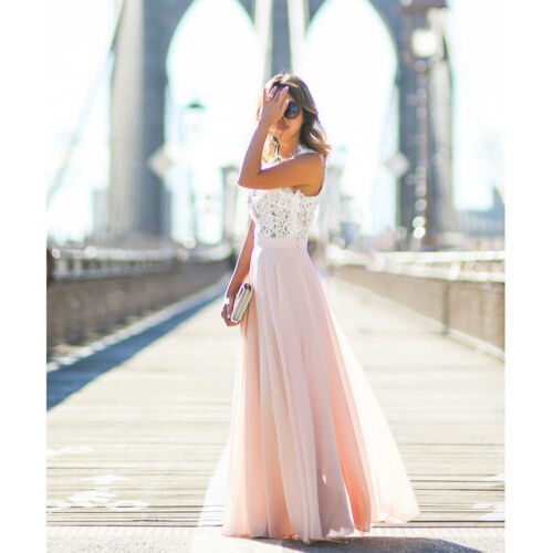 Sophia - Rochie maxi elegantă în linie A, cu corset din dantelă și design fără mâneci