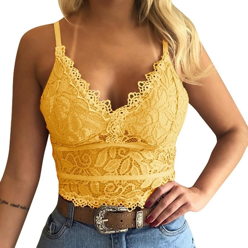 Chloe – Trendy sleeveless top with deep V-neck and adjustable straps