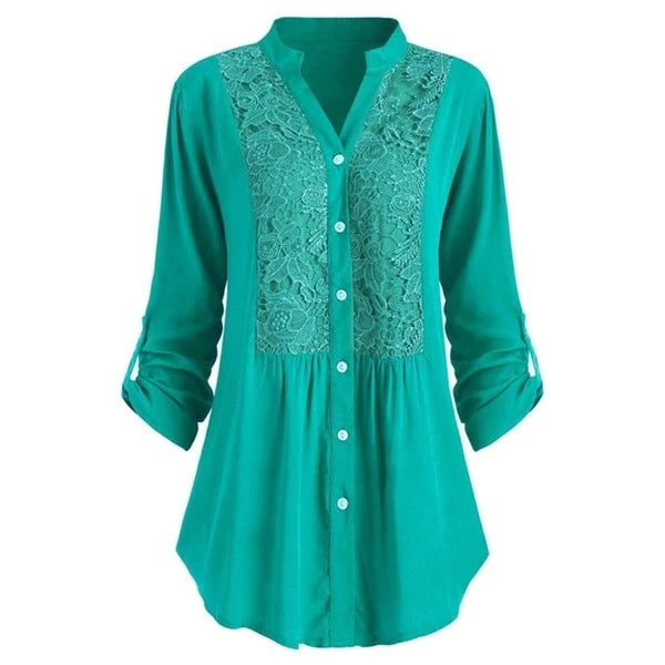 Celeste – Blouse longue élégante avec manches bouffantes tendance