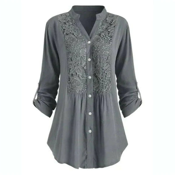 Celeste – Blouse longue élégante avec manches bouffantes tendance