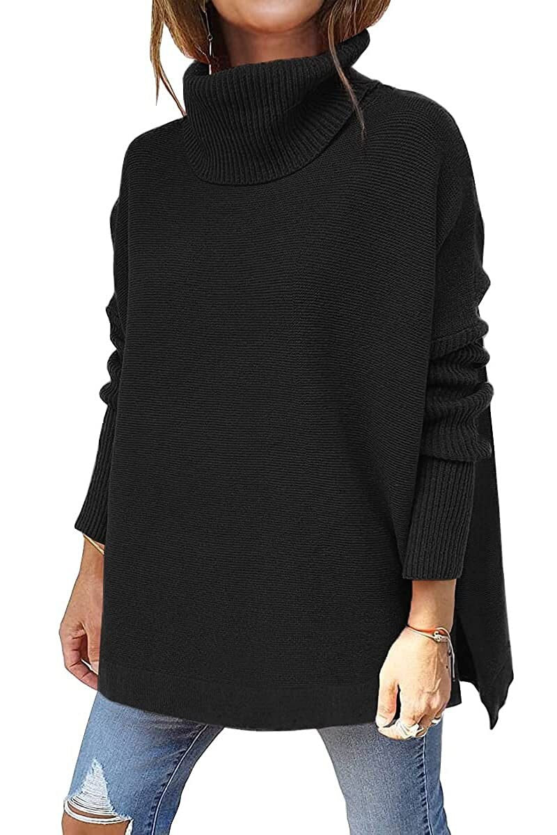 Lena - Pohodlný oversized rolák s rozparkem