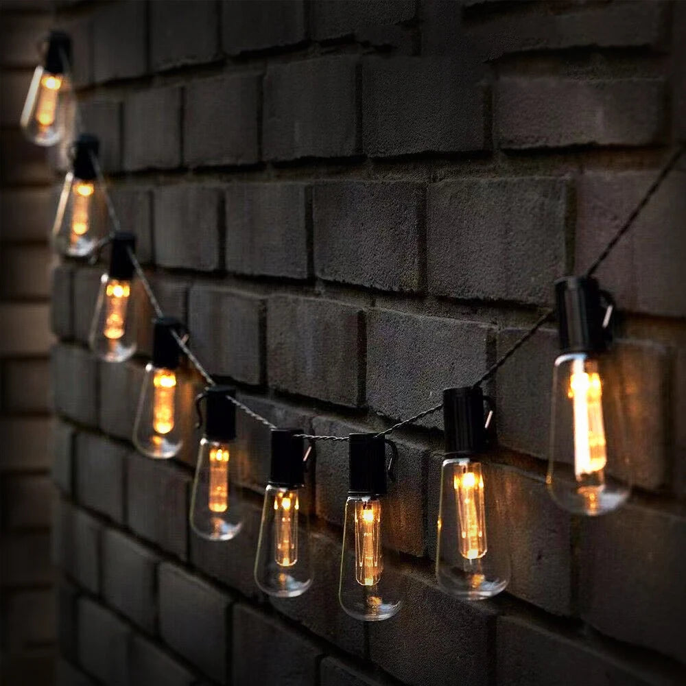 SolarHue - Guirnalda de luces LED solares con diseño retro