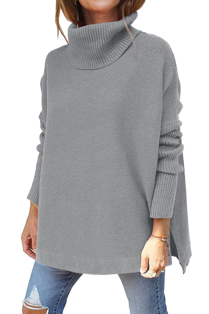 Lena - Pohodlný oversized rolák s rozparkem