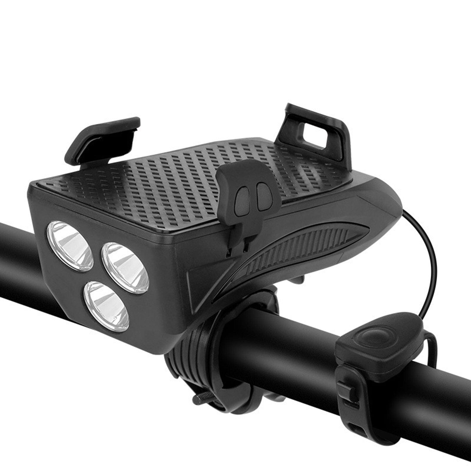 VeloSmart - Appareil vélo 4 en 1 avec lampe LED, klaxon, chargeur et support téléphone