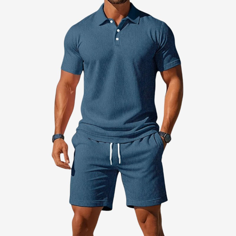 Men's 2 Piece Polo Shirt and Shorts Set