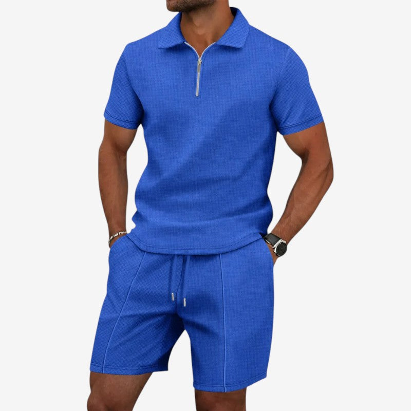 Men's 2 Piece Short Sleeve Polo and Shorts Set