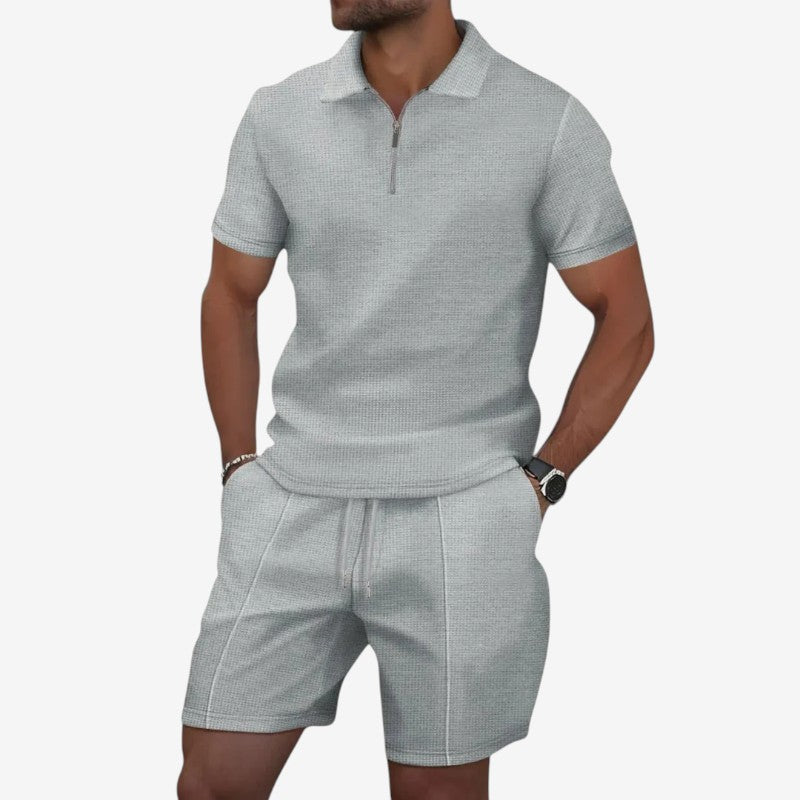 Men's 2 Piece Short Sleeve Polo and Shorts Set