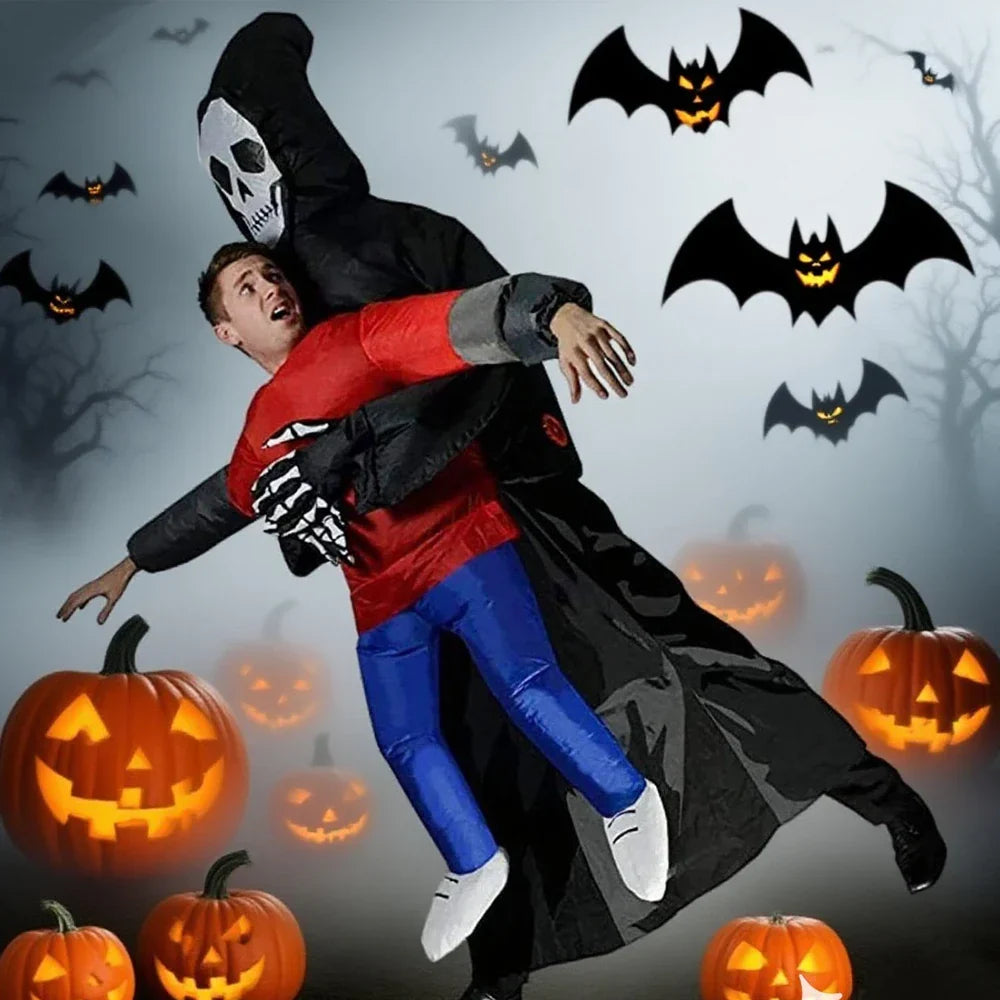 Inflatable Ghost Costume with Black Robe