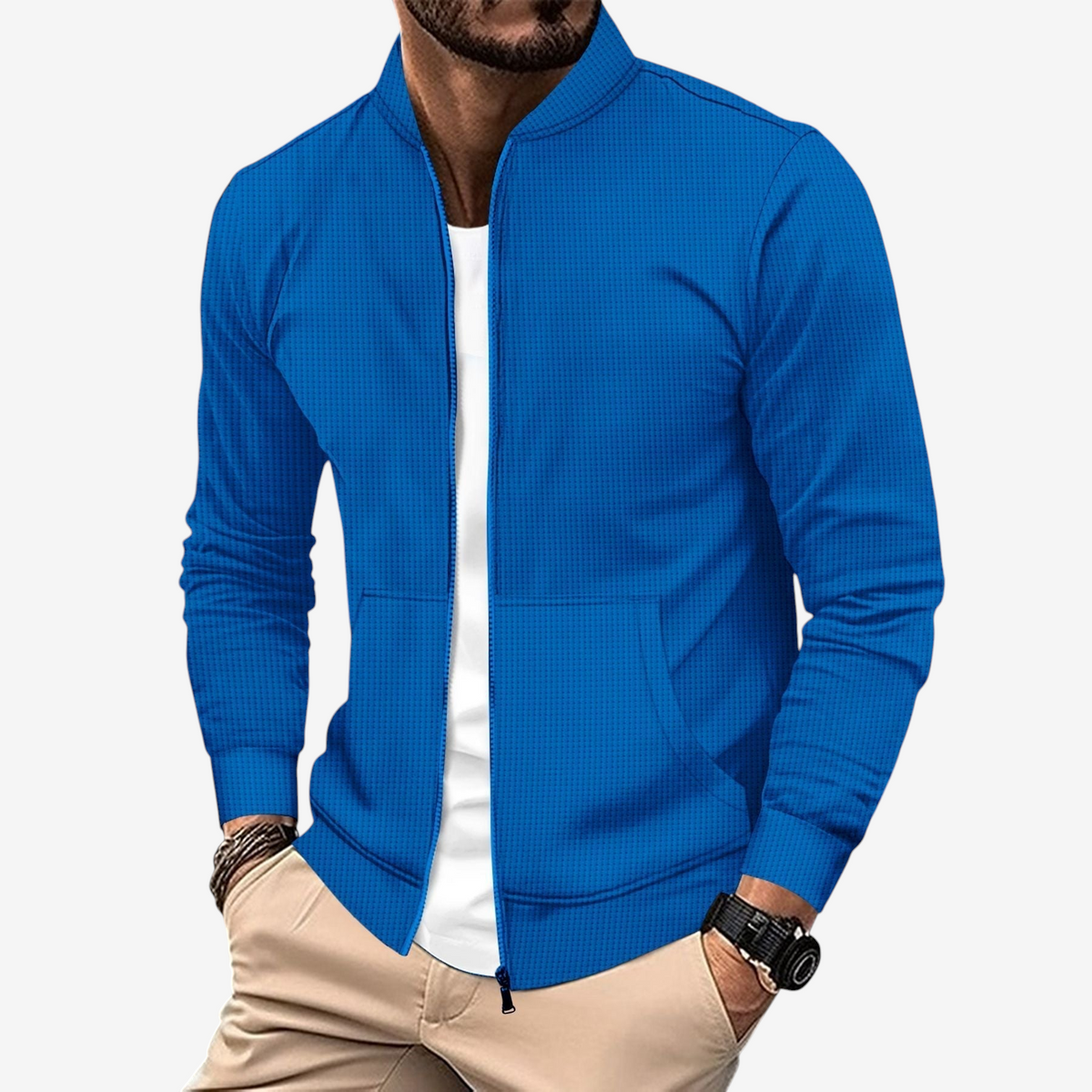 Stravion – Structured Sweat Jacket with Waffle Texture
