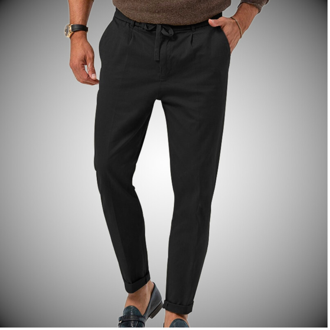 Milaan – Klassieke pantalon met steekzakken en verstelbare taille met trekkoord