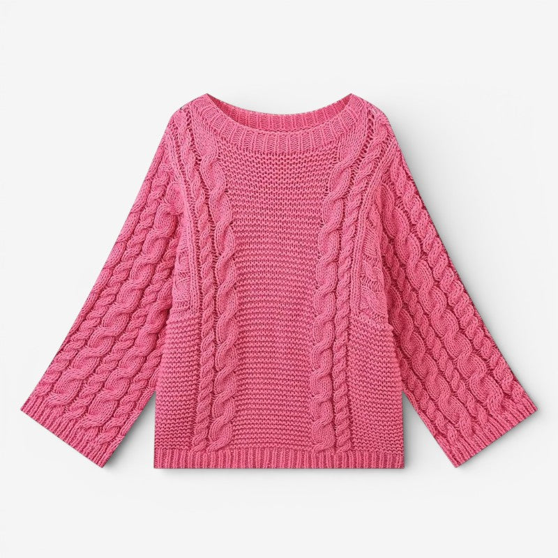 Gracen - Oversized svetr s dlouhým rukávem a žebrovaným vzorem