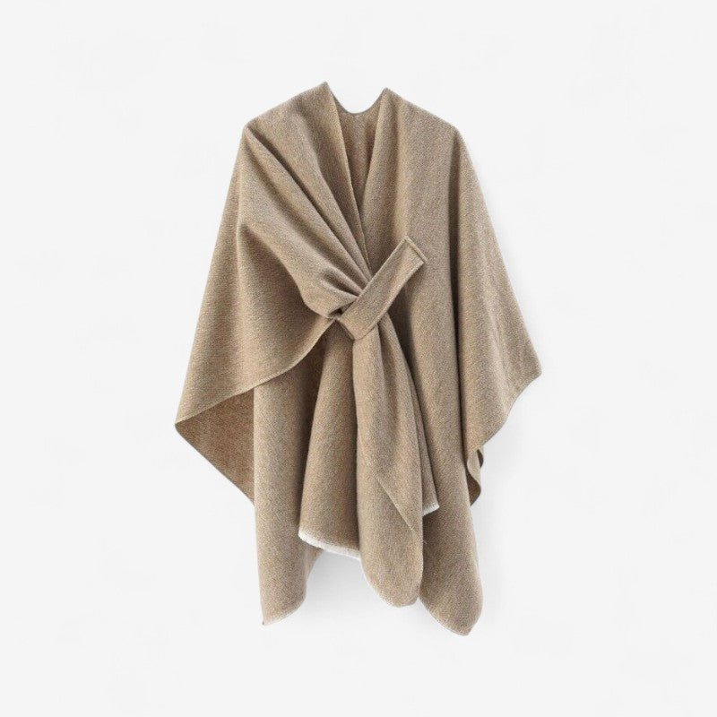 Jessica - Poncho avec enroulement aux épaules et franges