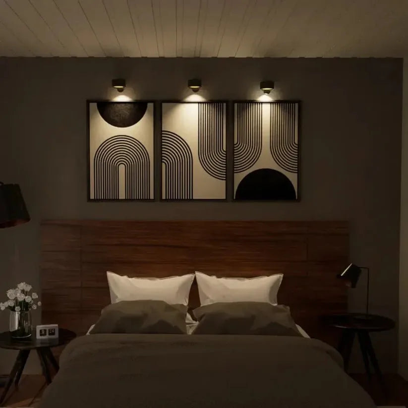 Glowaxis - Lámpara de pared magnética con cabezal giratorio de 360°