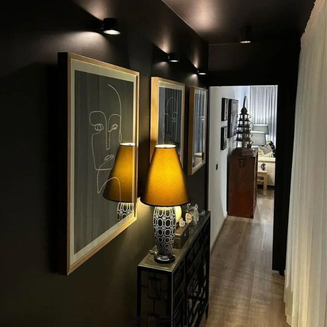 Glowaxis - Lámpara de pared magnética con cabezal giratorio de 360°