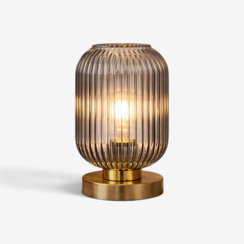 LumaGlobe - Lampada da tavolo a globo in vetro soffiato con portalampada E27 per lampadina LED