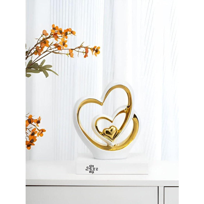 HeartGlow - Sculpture double cœur stylée pour intérieurs modernes