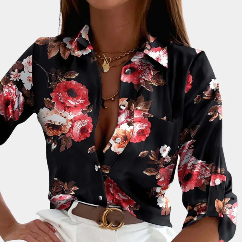 Lieke - Blouse élégante avec col plissé classique