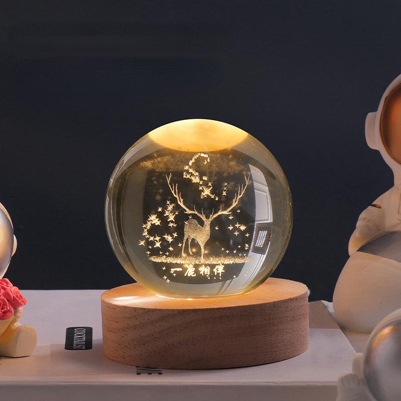 MoonAstro - Kryształowa kula LED z regulowanym światłem