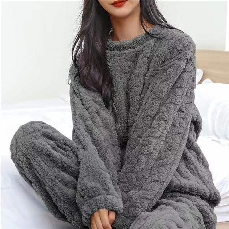 Amelie - Set de pijamale fleece călduros cu guler relaxat
