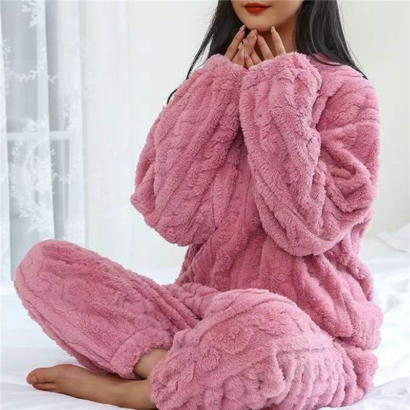 Amelie - Set de pijamale fleece călduros cu guler relaxat