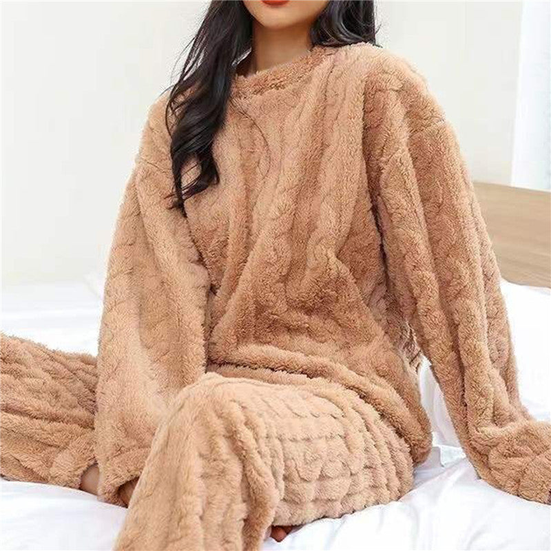 Amelie - Set de pijamale fleece călduros cu guler relaxat