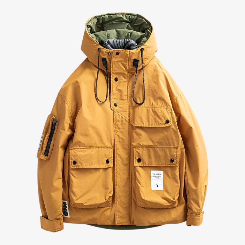 CuffLock - Men's Winter Parka With Removable Hood And Multiple Pockets