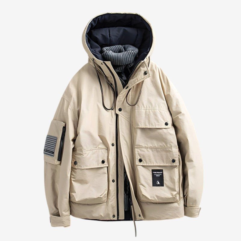 CuffLock - Men's Winter Parka With Removable Hood And Multiple Pockets
