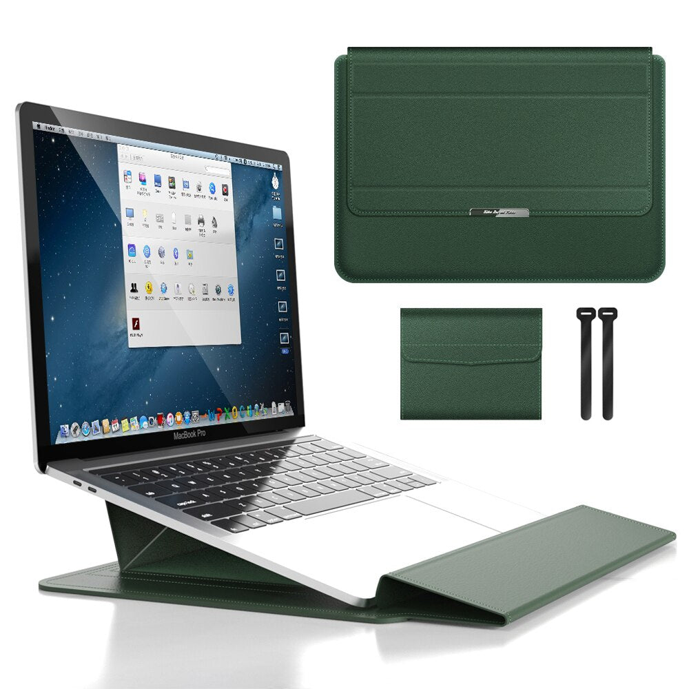FlexiGuard - Husă multifuncțională pentru laptop cu suport încorporat și sprijin pentru încheietură